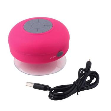 Imagem de Mini Caixa De Som Portátil Bluetooth para Banheiro Ventosa ROSA - BC B