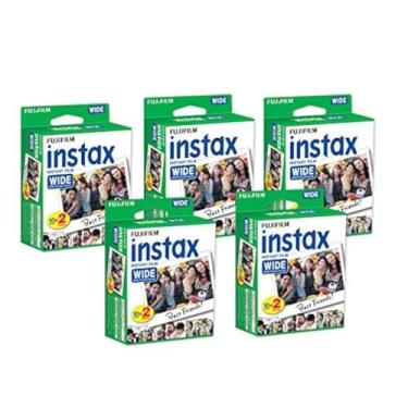Imagem de Fujifilm Instax Wide Film for Fuji Instant Film Camera, pacote com 5 duplas de películas Instax (total de 100 folhas)