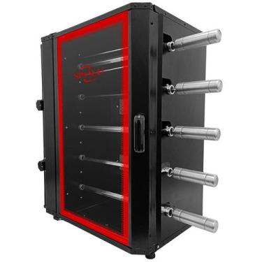 Imagem de Assador Churrasqueira Gás Giratória Rotativa Vertical 5 Espetos Spolu