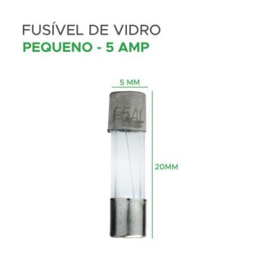 Imagem de 100x Fusível De Vidro 5x20 Pequeno Kit Com 100 Peças 5 Amp - GREEN, 04