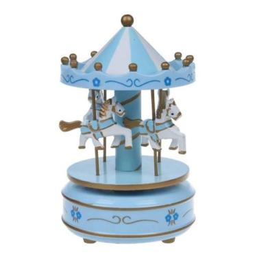 Imagem de caixinha decorativa brinquedo azul modelo carrossel - Carrossel Box