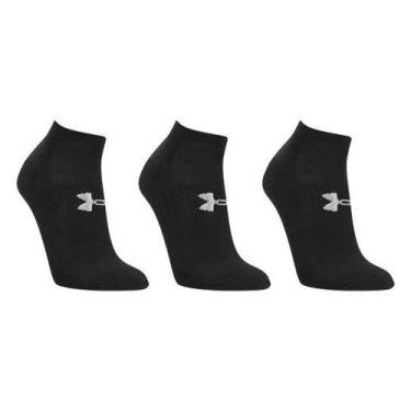 Imagem de Meia Under Armour Core Cano Baixo C/ 3 Pares - Preto+Cinza