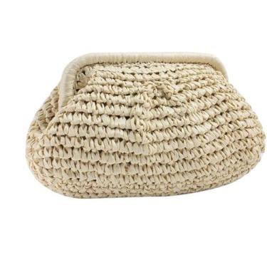 Imagem de Bolsa Feminina De Palha Clutch Festa Alça Corrente Opcional - Lika Bij
