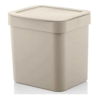 Imagem de Lixeira De Pia Bancada De Plastico Com Tampa Cozinha 2,5 L Branca - OU