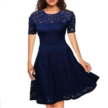 Imagem de Vestido Renda Festa Civil Aniversario Madrinha Batizado - ShoopWeb, In