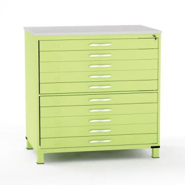 Imagem de Mapoteca em Aco 10 Gavetas Pandin Verde Miró