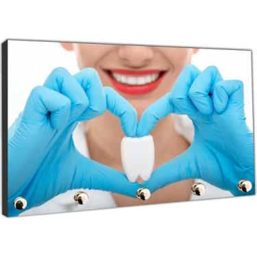 Imagem de Porta Chave Dentista Dente Consultórios Sorriso Organizador Chaveiros 