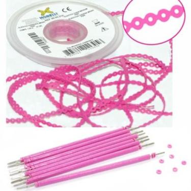 Imagem de Kit 10 elastic bengala pink + 1 corrente pink médio 1,5m - Morelli
