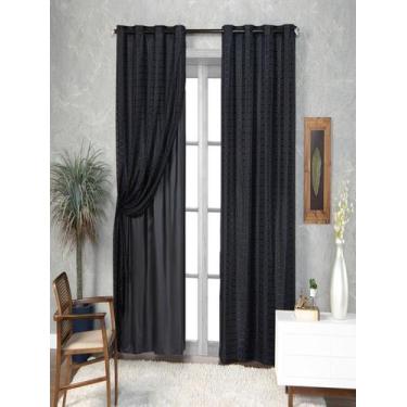 Imagem de Cortina Blackout Pvc Colorido Voil Xadrez 2,80x1,60 Metros - BEAUTY CA