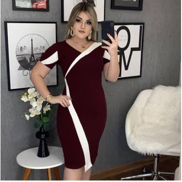 Imagem de Vestido MIDI Plus Size Dilma Moda Evangélica Feminina - MISS FLOWER, V