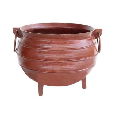 Imagem de Panelão Caldeirão Bruxa Tripé Ferro Fundido Marrom 40L 42cm - Rig Fund