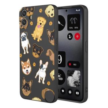 Imagem de HTXWXJC Capa de telefone para Nothing CMF Phone 1, capa à prova de choque flexível bumper TPU capa macia padrão cão capa de telefone para nada CMF telefone 1 cachorro preto