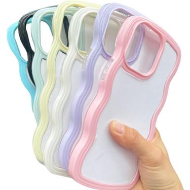 Imagem de JUSTRY 5 peças de capa de telefone em branco sublimação capa de telefone impressa em branco compatível com iPhone 14 Plus/15 Plus, capa protetora de borracha DIY prensa térmica + inserção fosca