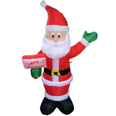 Imagem de Papai Noel Inflavel Natal Natalino Iluminaçao Decoraçao Casa Loja Quin