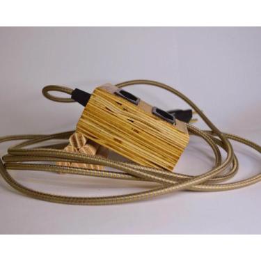 Imagem de Extensão Madeira Régua Elétrica 2 Tomadas Preta - Mycena Studio, Preto