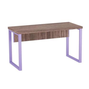 Imagem de Mesa Auxiliar Tubolar PE 40 Pandin 90 Cm Walnut e Lilas
