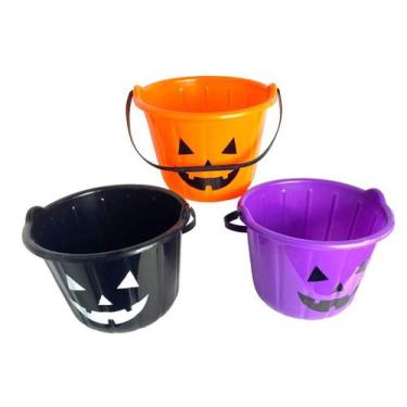 Imagem de Doces ou Travessuras pega doces Halloween Baldes- Kit 10un - Elite