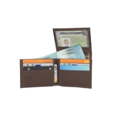 Imagem de Carteira Masculina Em L Porta Cartão Em Couro Texturizado - Pampas Cou