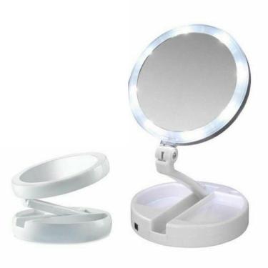 Imagem de Espelho Luz LED Portátil Regulagem Para Maquiagem Beleza REDONDO - BCS