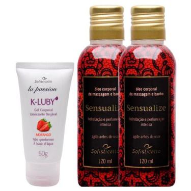 Imagem de 1 K-LUBY Gel Lubrificante Beijável Morango + 2 Óleo de Massagem Íntima