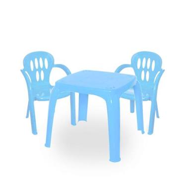 Imagem de Mesa Quadrada Infantil Com 2 Cadeiras Resistente Multiuso Aprendizagem