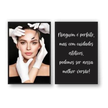 Imagem de Quadro Decorativo Estetica Facial Personalizado Kit 2 peças 40x60cm Gr