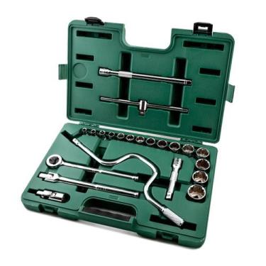 Imagem de Jogo de soquete estriado 1/2 pol. 22 peças st09088sj sata - APEX - SAT