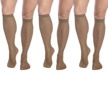 Imagem de Kit 3 Pares de Meias 3/4 Selene Fio 15 Feminino, Marrom, Único