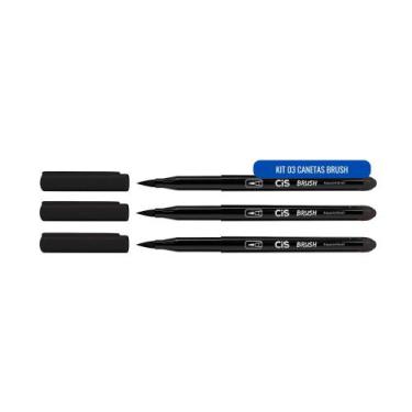 Imagem de Kit 03 Caneta Pincel Marcador CIS Brush Pen Escolha a Cor