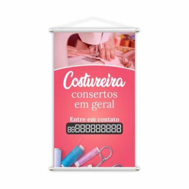 Imagem de Banner Costureira Consertos em Geral Contato Grande - PlimShop