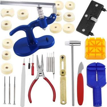 Imagem de Kit reparo de relógios prensa + 16 peças + chave saca fundo - SWG