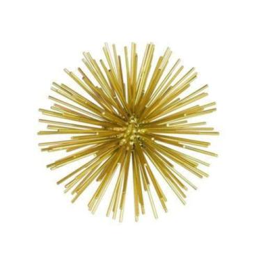 Imagem de Escultura Decorativa Ouriço Dourado Menor Redondo Luxo - LUXdécor