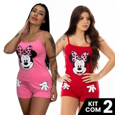 Imagem de Kit 2 Baby Dolls Short e Blusa de Alça Estampado Mãozinha Personagem C