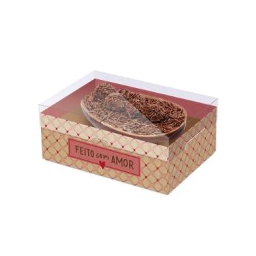 Imagem de Caixa decorativa para meio ovo colher 250g tema doce amor decoração Pá