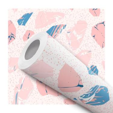 Imagem de Papel de Parede Adesivo Pedras Granilite Rosa Azul Menina Infantil Del