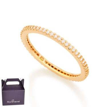 Imagem de Aliança Rommanel Aparador Cravejada Zircônias Banhada 512773, 22, Dour