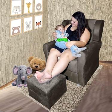 Imagem de Poltrona de Amamentar Sala Quarto Escritorio Stella Marrom