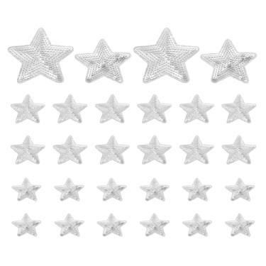 Imagem de PATIKIL Retalhos de lantejoulas com estrela de ferro, 28 peças costuradas em aplique bordado lantejoulas glitter remendos para sapatos faça você mesmo, roupas, chapéus, mochilas, fantasia, prata