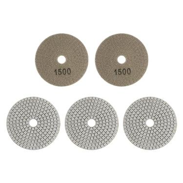 Imagem de HARFINGTON 5 peças de almofadas de polimento de diamante 10 cm 1500 almofada de polimento úmido/seco para pedra de concreto mármore bancada quartzo para polidor moedor