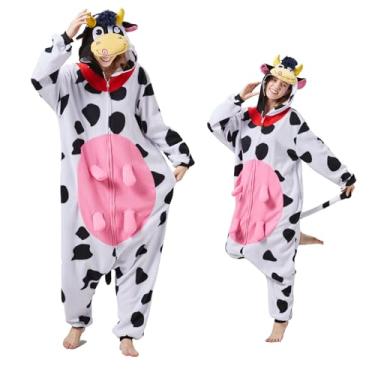 Imagem de BETIFUHOM- Pijama adulto vaca macacão halloween cosplay natal traje animal desenho animado para mulheres homens