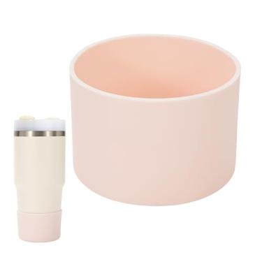 Imagem de kapiado Bota para copos Stanley de 400 ml, bota de silicone para Stanley Quencher 400 ml, acessório protetor inferior para copo Stanley de 400 ml (quartzo rosa, 400 g)