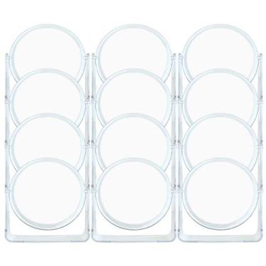 Imagem de 12 Espelhos de Mesa Redondo Dupla Face Moldura Acrilico 16cm - Fx