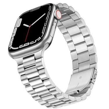 Imagem de Luksinlong Pulseiras de relógio inteligente para Apple Watch séries 10, 9, 8, 7, 6, 5, 4, 3, Ultra, SE 2 1 - grossa de 41 mm, prata