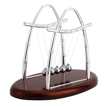 Imagem de Balanço de Berço Bolas de Aço Science Toy Mostra Leis de Conservação Swing Balls Silver Desk Ornament for Science Entusiastas do Escritório de Estudo Em Casa