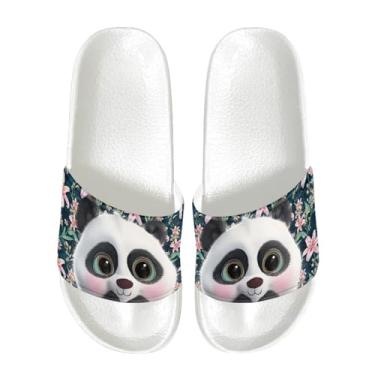 Imagem de GOSTONG Chinelos femininos antiderrapantes de secagem rápida chinelos de banheiro confortáveis spa sola fina tamanho 6-13,5, Panda, 39