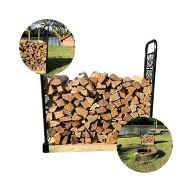 Imagem de Depósito para Madeira em Aço Trabalhado 0,32x1,06mt Preto - Montar & P