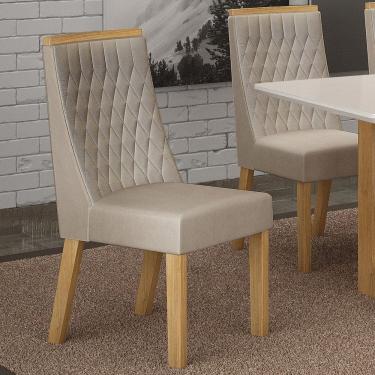 Imagem de Conjunto 2 Cadeiras para Sala de Jantar Luna Cinamomo/Palha