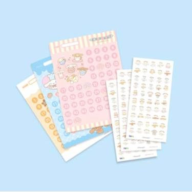 Imagem de Gráfico de recompensas Kitty & Friends' Conjunto de 3 folhas (150 pontos) - com 150 adesivos sortidos - Adoravelmente impresso em inglês e coreano - Item de papelaria educacional oficialmente