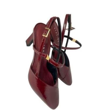 Imagem de Sapato Lia Line Vinho Verniz Salto Fino-Feminino