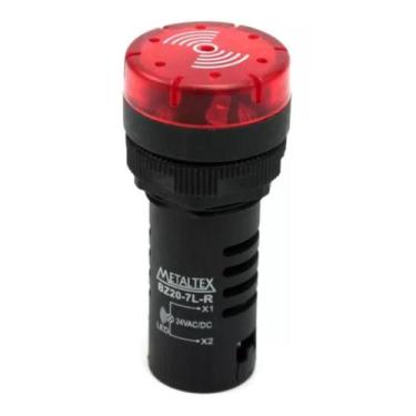 Imagem de Sinalizador 22mm Sonoro 50dB Led 24Vca/CC - Metaltex